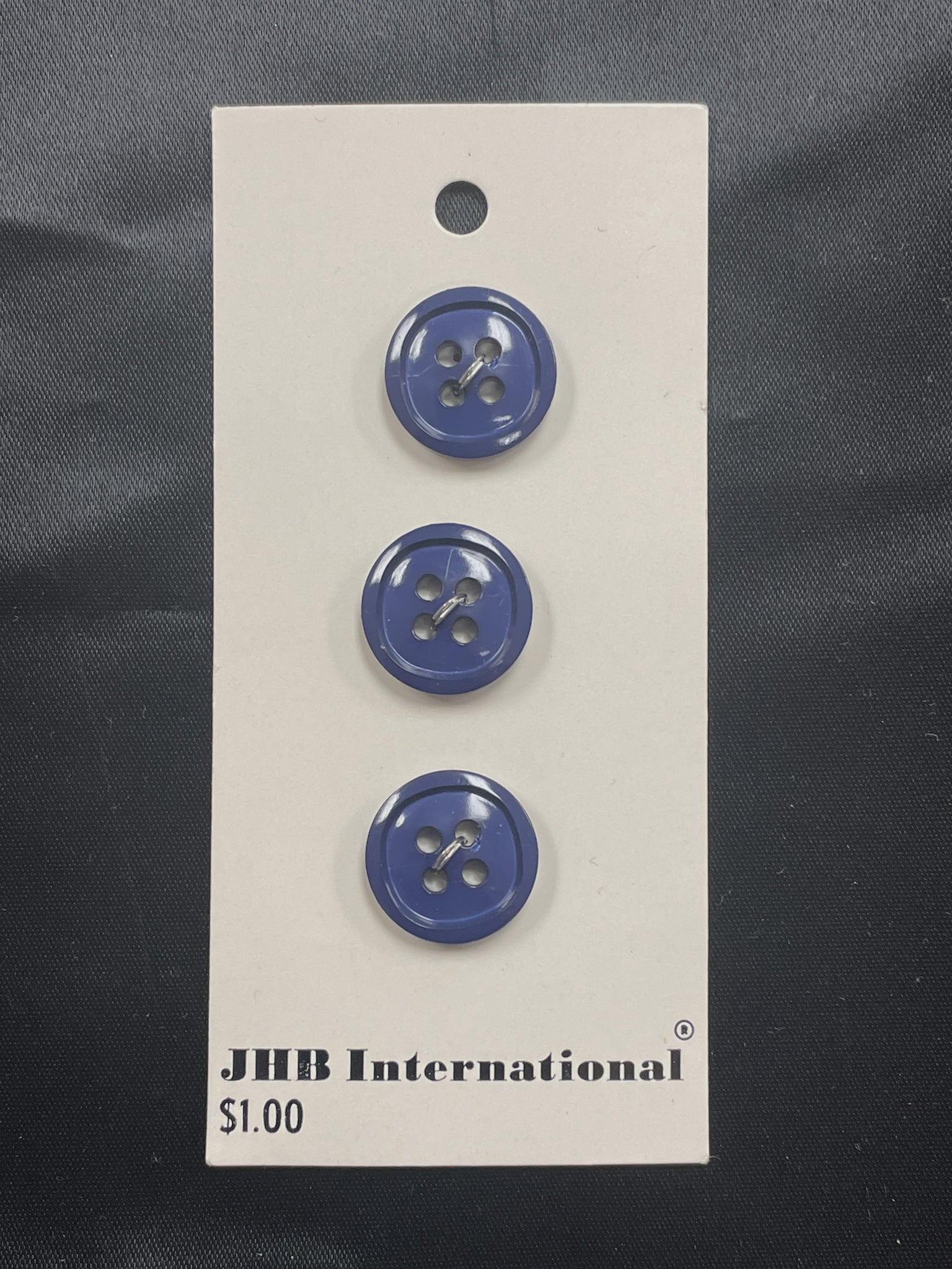 Button Plastic Set of 3 - Navy Blue