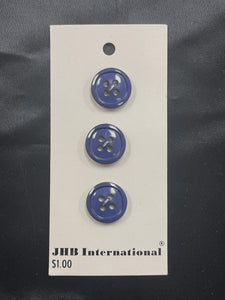 Button Plastic Set of 3 - Navy Blue