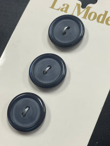 Button Plastic Set of 3 - Navy Blue