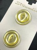 Button Plastic Set of 2 - Pearlescent Yellow