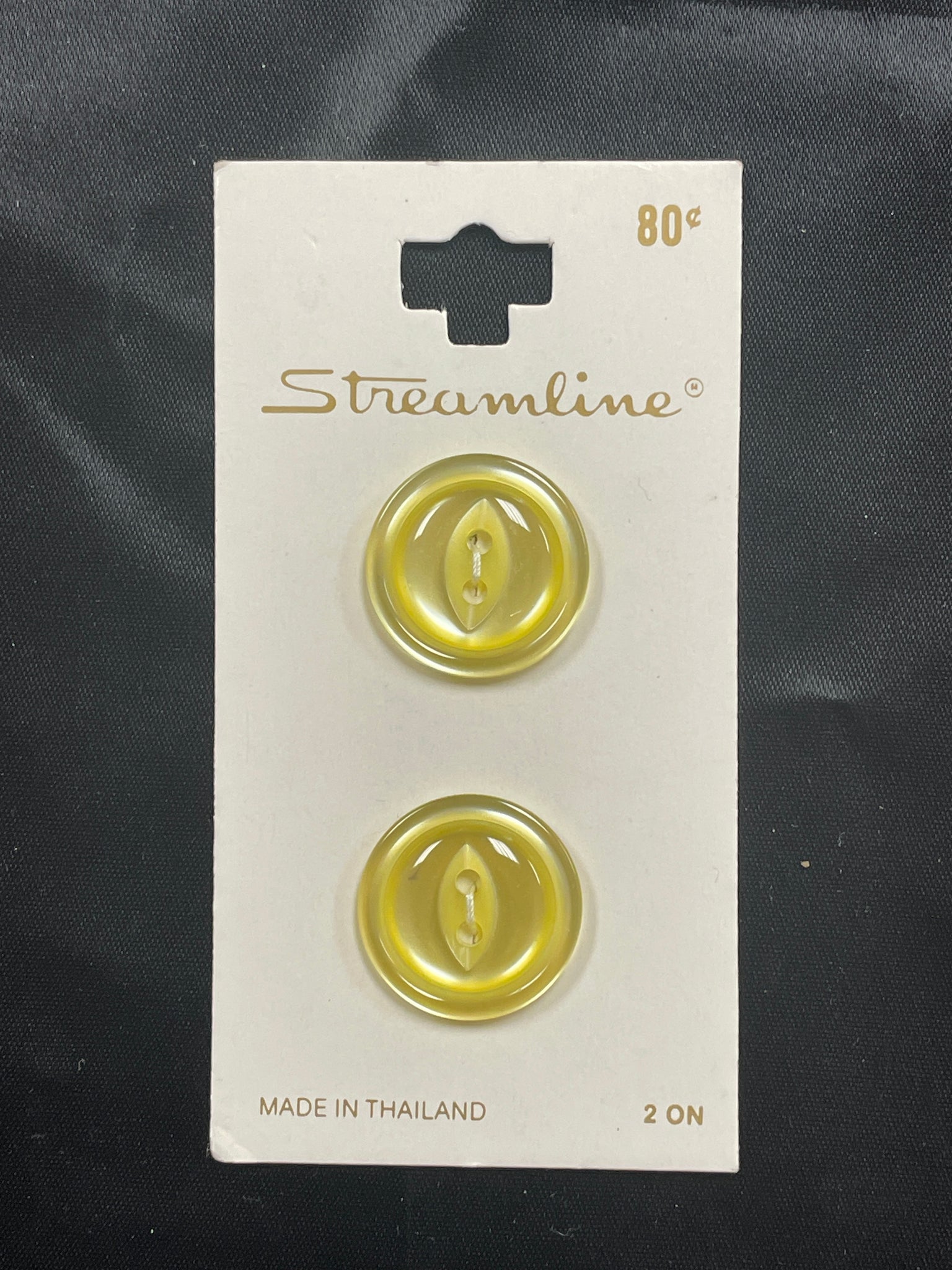 Button Plastic Set of 2 - Pearlescent Yellow