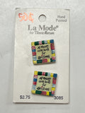 SALE Button Set of 2 Vintage - Quilts