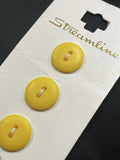 Button Plastic Set of 3 - Yellow