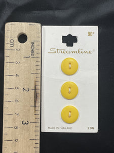 Button Plastic Set of 3 - Yellow