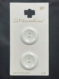 Button Plastic Set of 2 - White