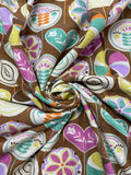 4 3/8 YD Cotton Duck Salvaged - Light Brown with Lollipops