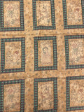 SALE 1 YD Quilting Cotton - Mottled Tan with Christmas "Frames"