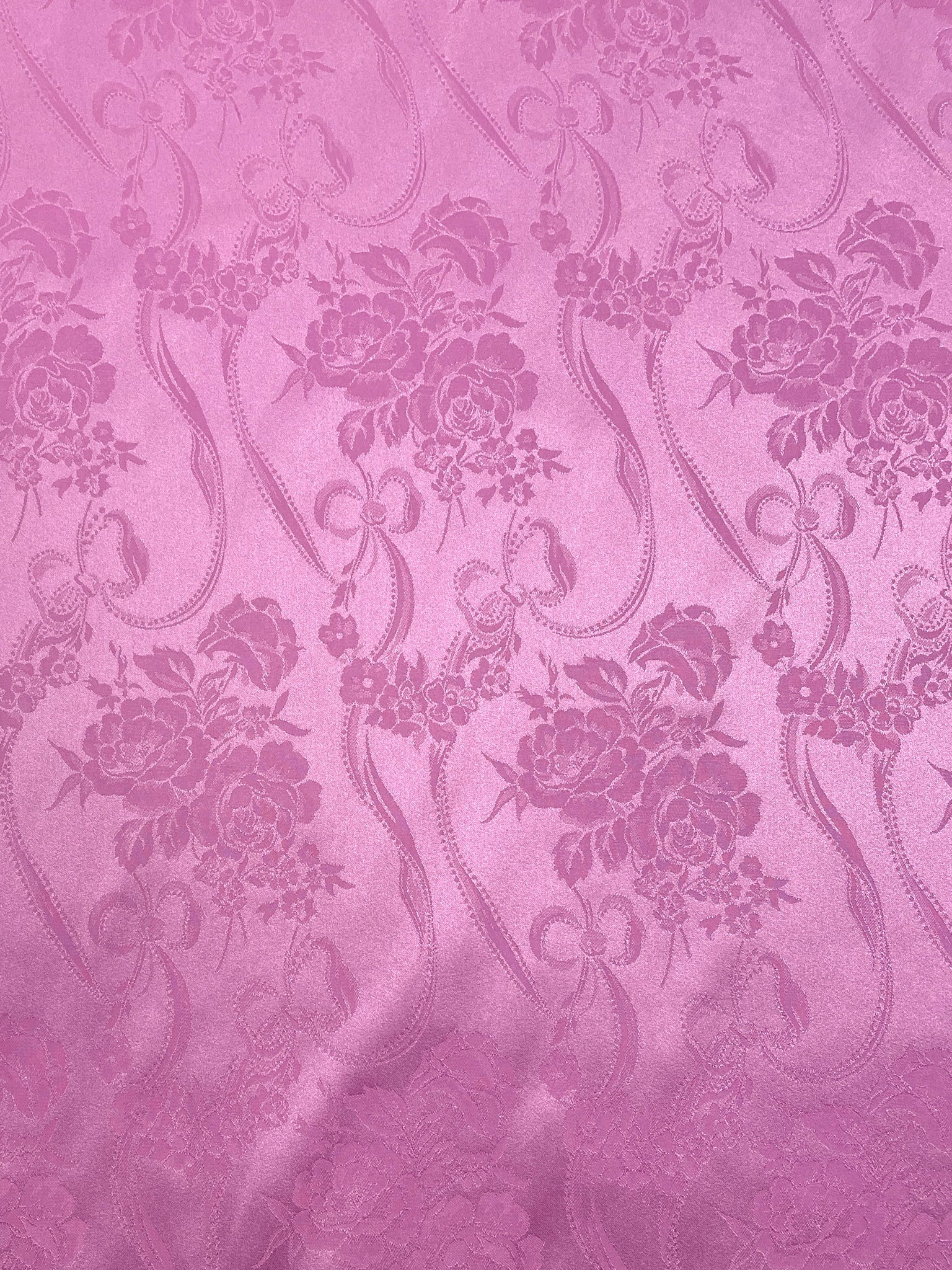 Polyester Floral Jacquard Vintage - Barbie Pink