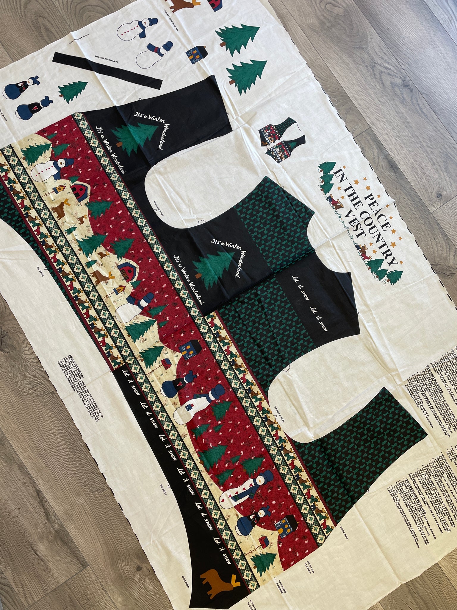 Quilting Cotton Vest Panel - "Peace in the Country"