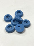 Button Plastic Set of 7 Vintage - Medium Blue