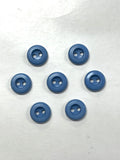 Button Plastic Set of 7 Vintage - Medium Blue