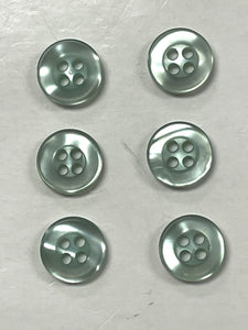 Button Plastic Set of 6 - Pearlescent Aqua