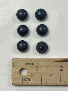 Buttons Plastic Set of 6 - Navy Blue