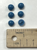 Buttons Plastic Set of 6 - Medium Blue