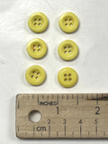 Buttons Plastic Set of 6 - Yellow