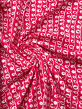 SALE 1 3/8 YD Cotton Flannel - Hot Pink with White Squiggles