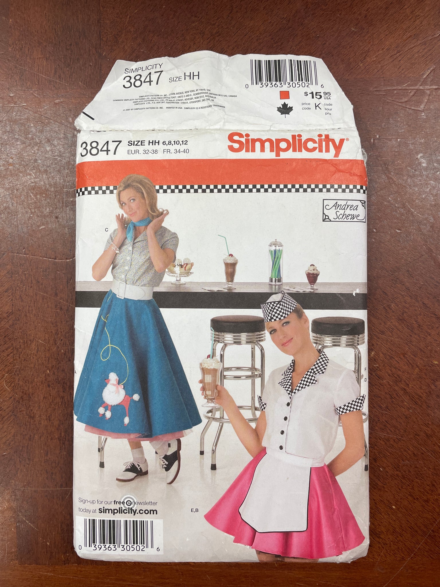 2007 Simplicity 3847 Pattern - Women's 1950's Styled Costumes