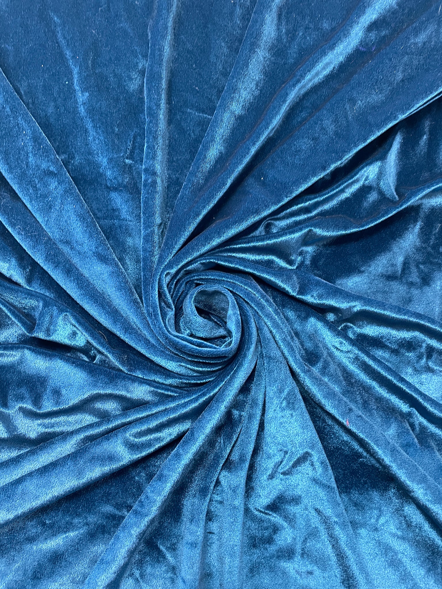 4 YD Polyester/Nylon Knit Velvet - Blue