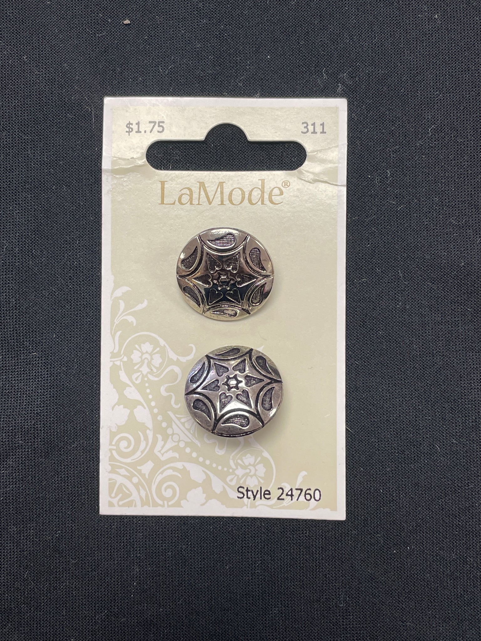 Buttons Metal Set of 2 - Silver Toned