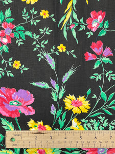 Quilting Cotton Strip Bundle Vintage- Flowers on Black Background