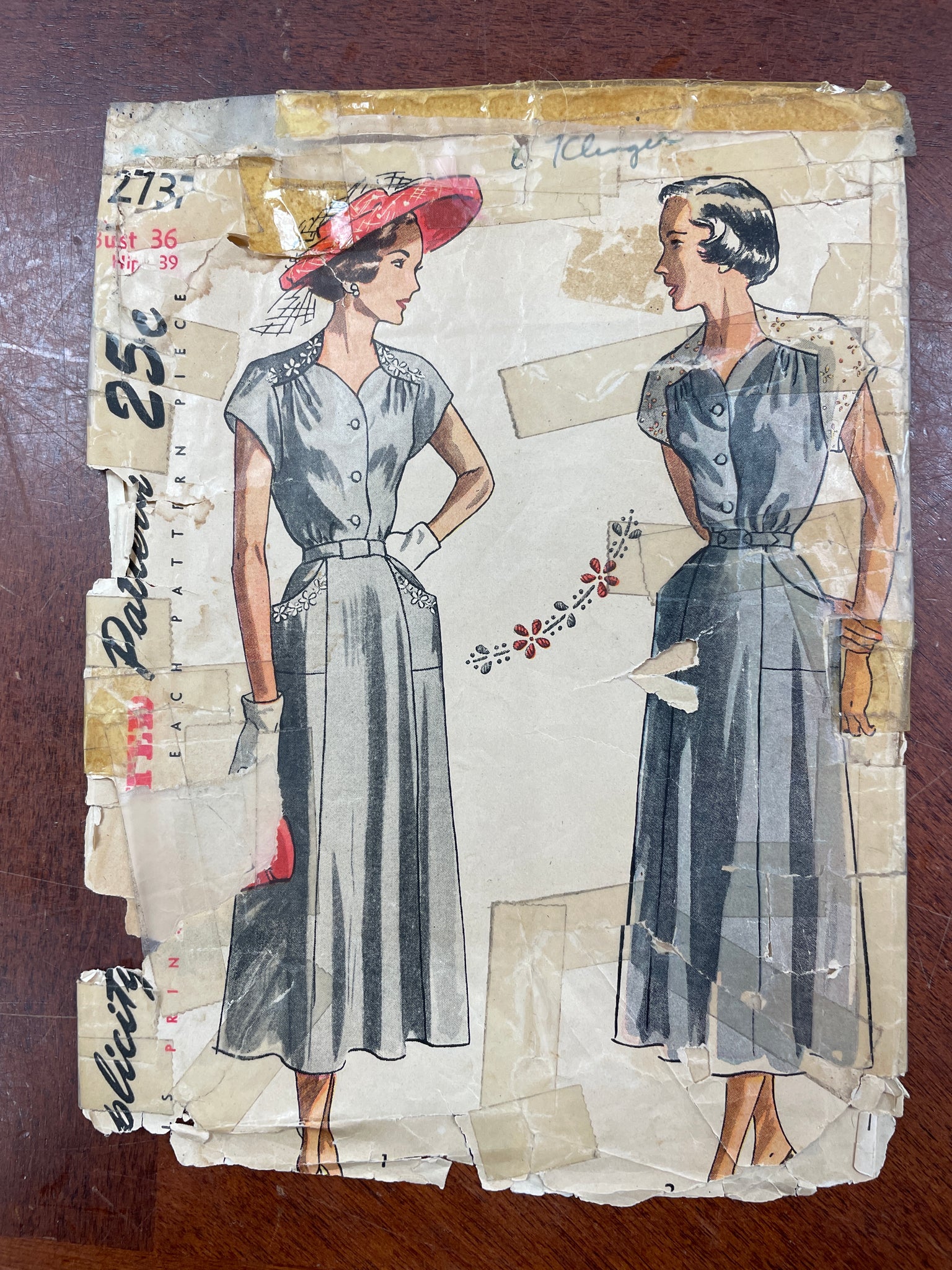 1940's Simplicity 2737 Pattern - Dress