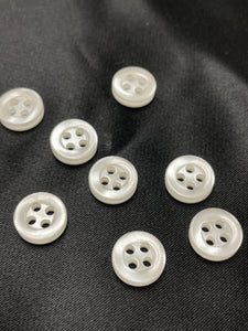 SALE Buttons Plastic Set of 8 - White