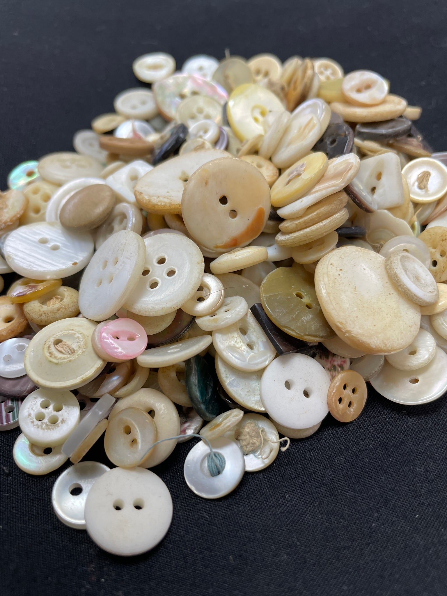 Buttons 1/2 Pound Bundle Vintage - Shell and Stone