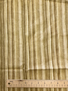 SALE 1 1/4 YD Cotton Flannel - Striated Stripes in Tans