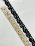 6 YD Polyester Scalloped Lace Vintage - Black