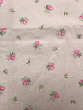 1 YD Poly/Cotton Flocked Batiste Vintage - Pink with Bright Pink Flowers