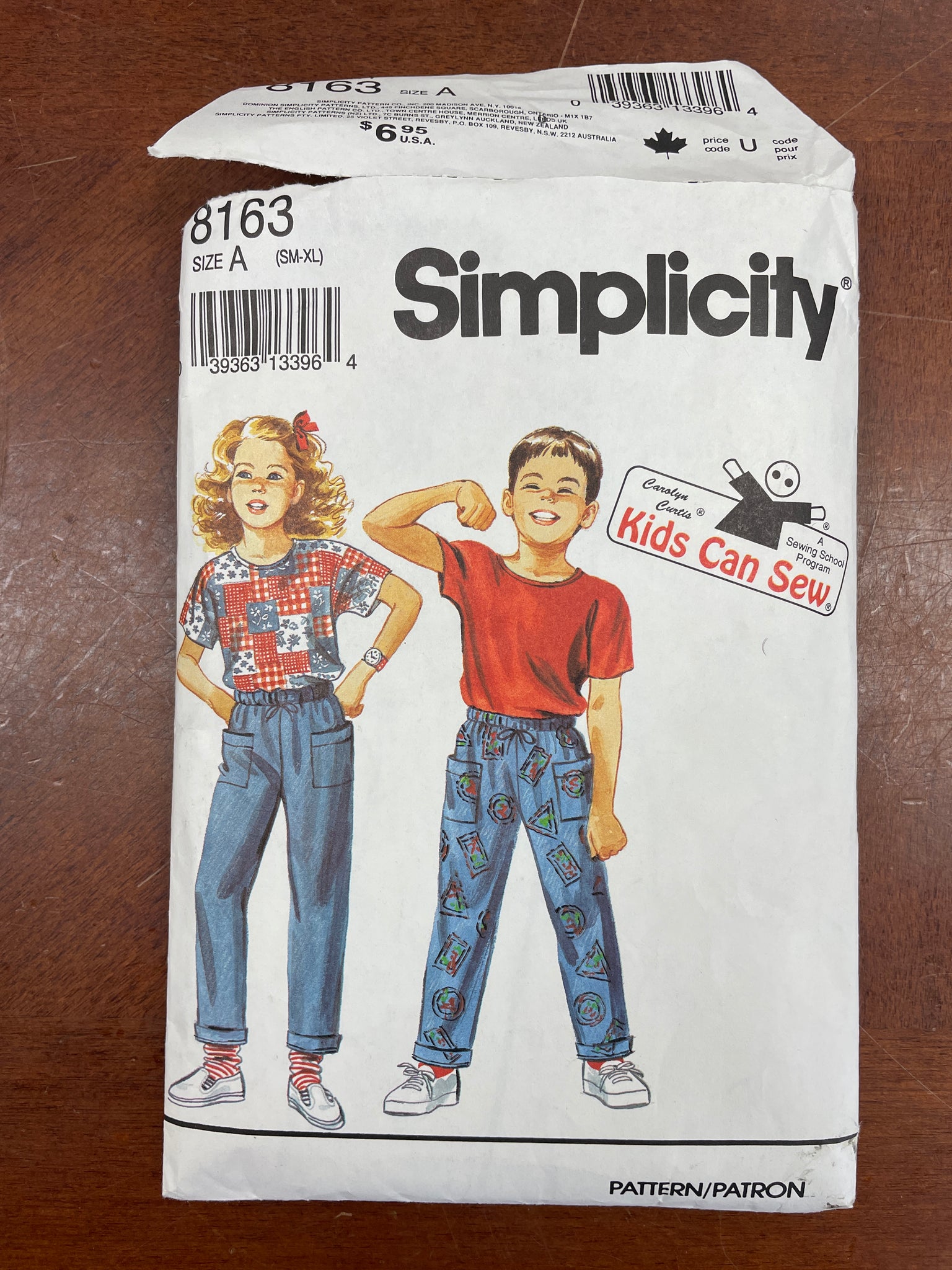 1992 Simplicity 8163 Pattern - Child's Pants
