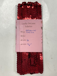 6 YD Sequin Trim - Metallic Red