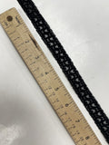 8 1/2 YD Poly Blend Elastic Lace - Black with Hearts