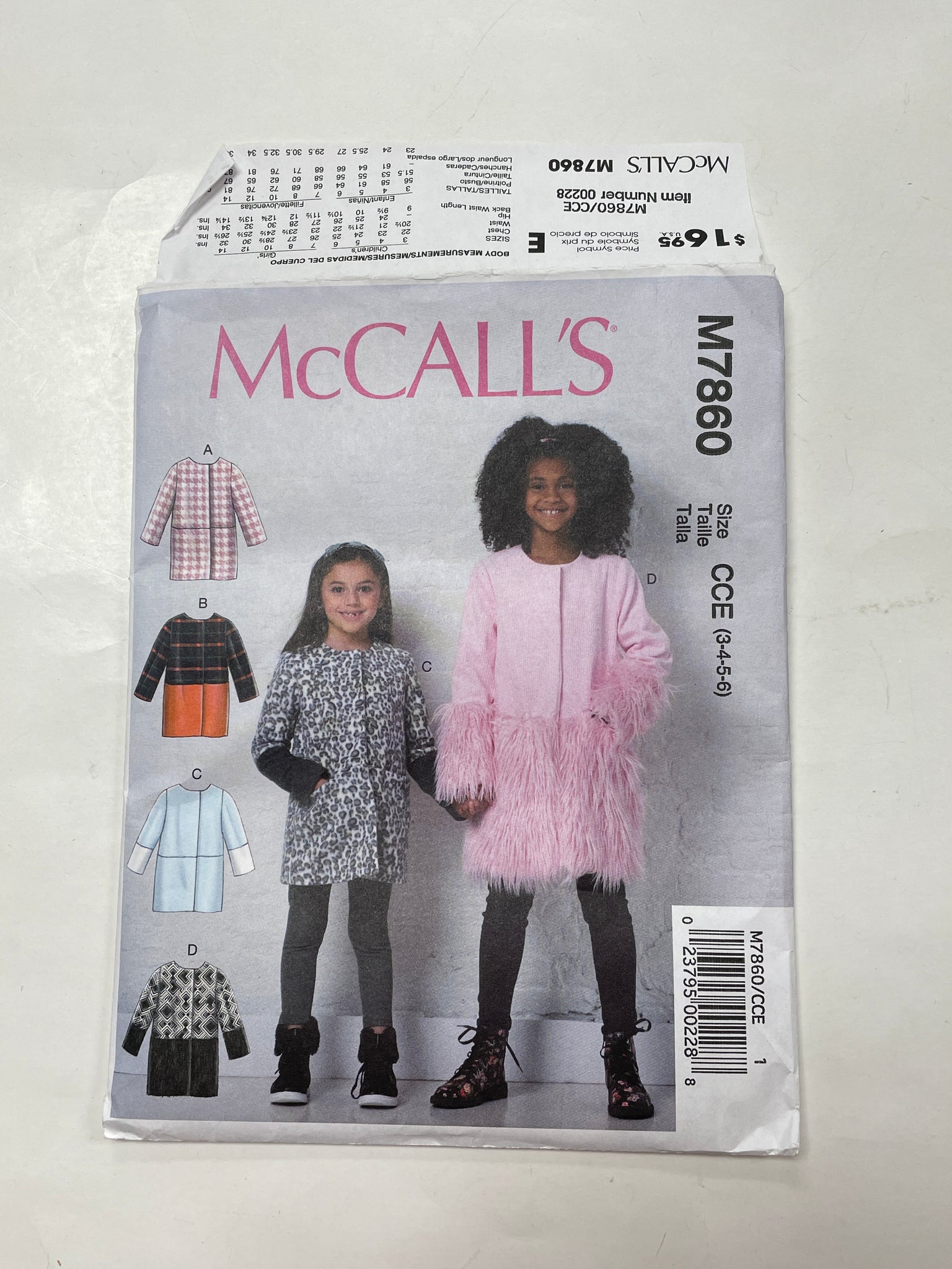 SALE 2018 McCall's 7860 Pattern - Child's Coats FACTORY FOLDED