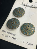 Buttons Plastic Set of 3 - "Bronze" Filigree