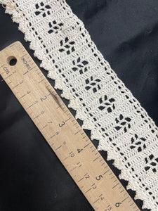 1 YD Cotton Crocheted Lace Vintage - Off White