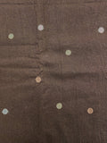 3 1/4 YD Polyester Blend Embroidered - Dark Chocolate Brown with White, Ecru and Light Brown Polka Dots