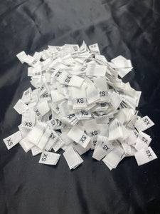 Polyester Size Letter Labels - White with Black Number