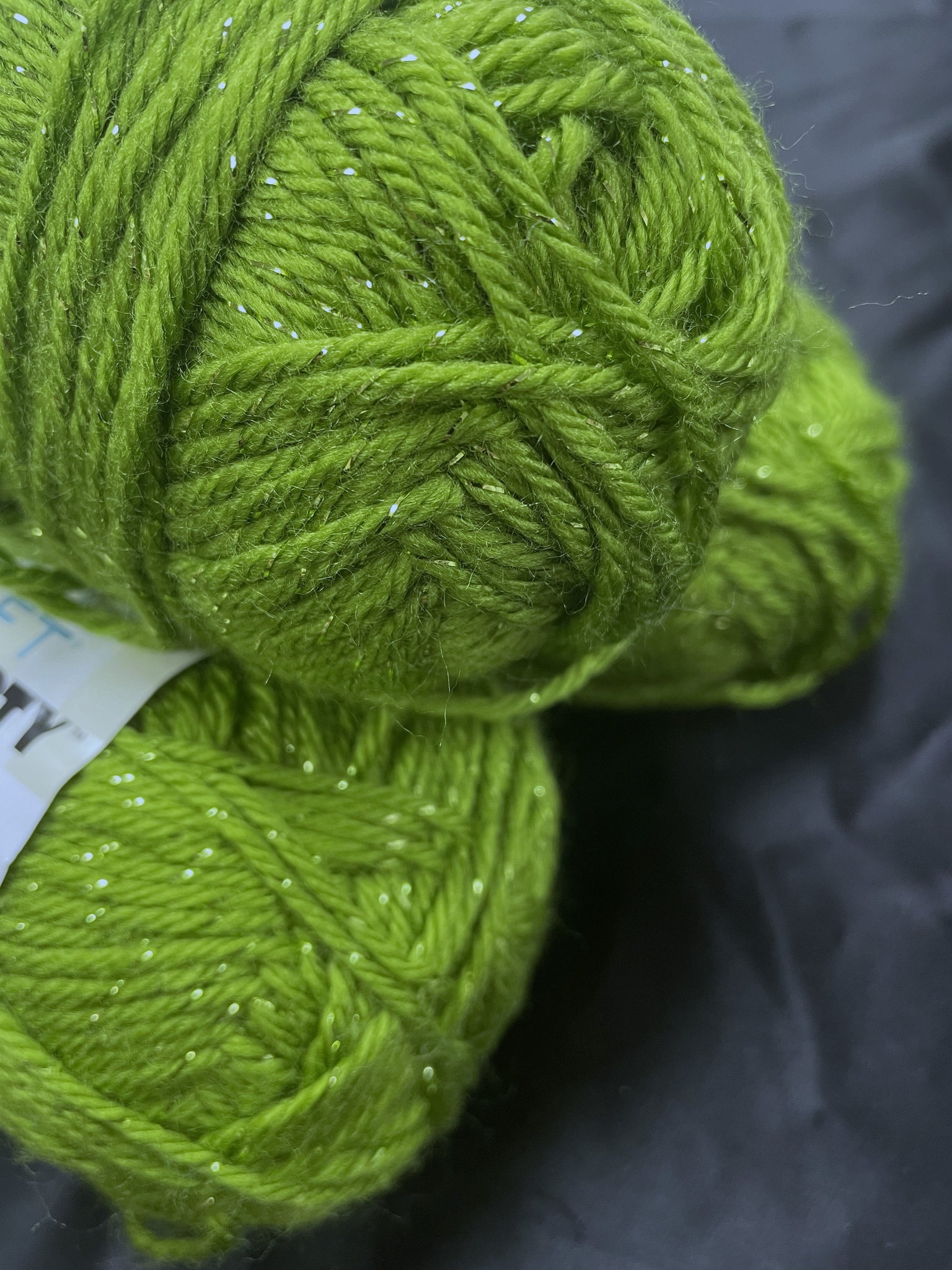 Yarn Acrylic - Green with Green Metallic