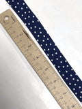 Cotton Bias Tape By-the-Yard Handmade - Navy Blue with White Polka Dots