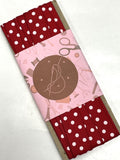 2 1/3 YD Polyester Grosgrain Ribbon - Red with White Polka Dots