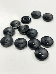 20% OFF SALE Buttons Black Plastic Set of 12 - Black