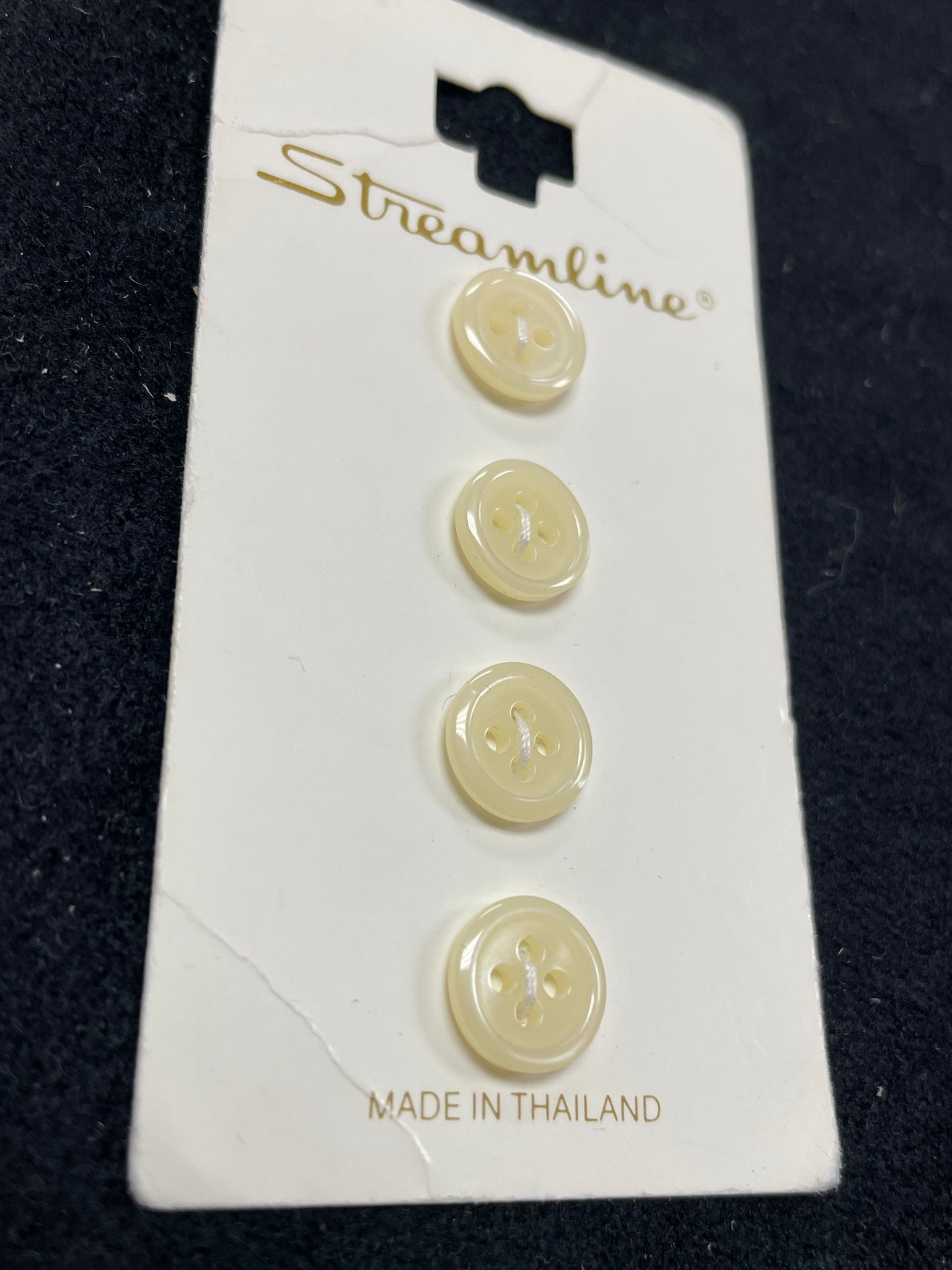 Buttons Plastic Set of 4 - Pearlescent Off White