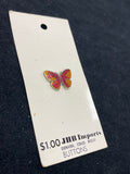 Button Enameled - Butterfly