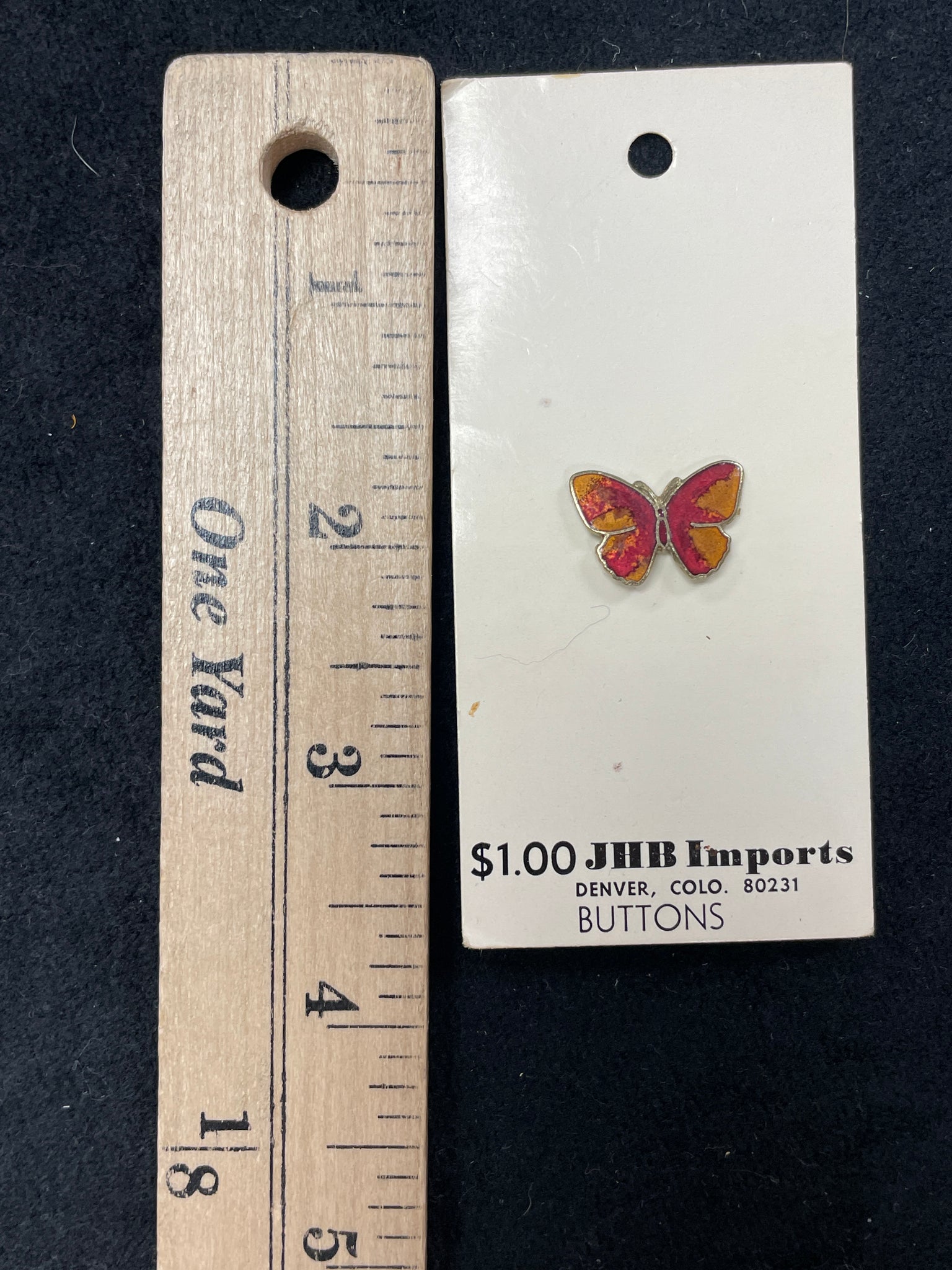 Button Enameled - Butterfly