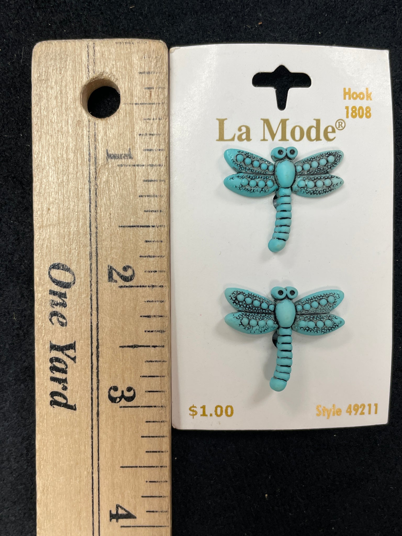 Button Plastic Set 2 - Turquoise Dragonflies