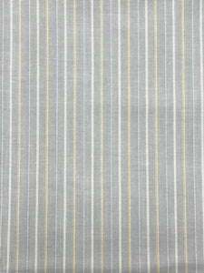 3 1/8 YD Poly/Cotton Yarn-Dyed Stripes - Gray, Yellow and White