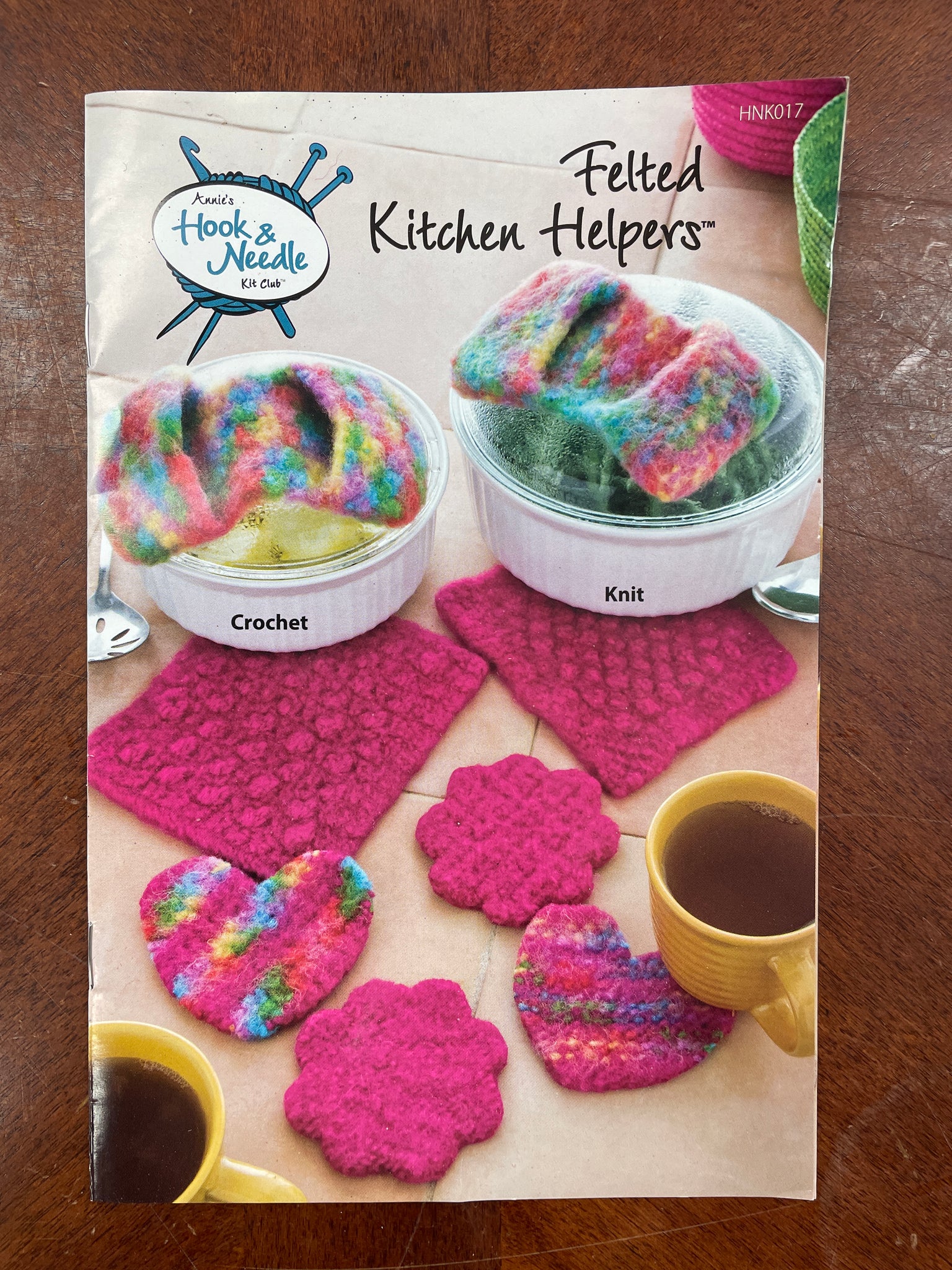 Felted Kitchen Helpers - Fuchsia and Variegated Rainbow