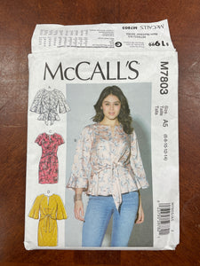 2018 McCall's 7803 Pattern - Women's Knit Dress and Top FACTORY FOLDED