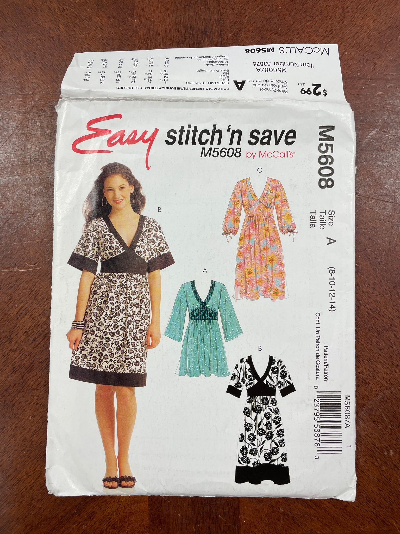 2008 Stich 'n Save 5608 Pattern - Women's Dress FACTORY FOLDED